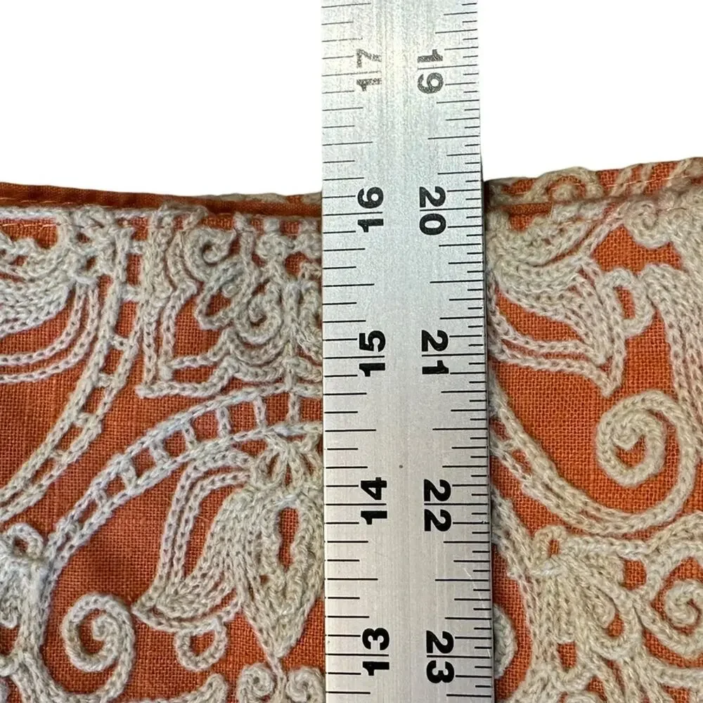 Nicole Miller Home Rust with Ivory Embroidered Table Runner 16 x 72